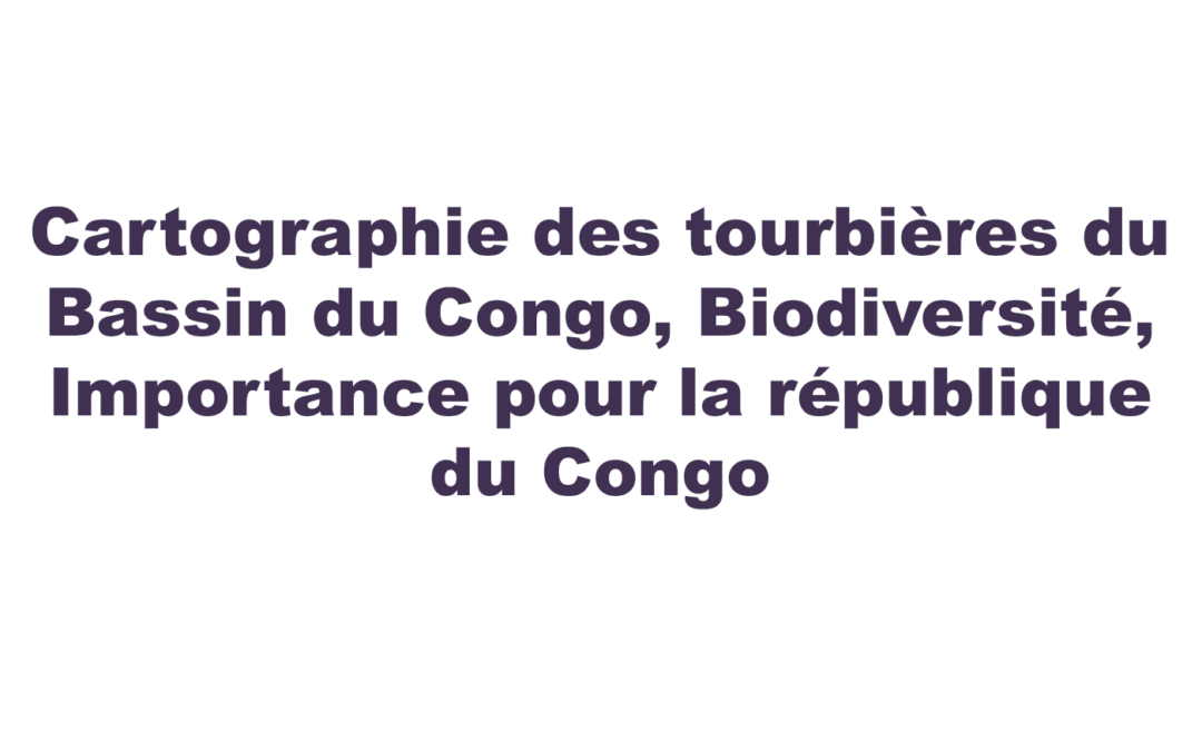 Cartographie et stockage de carbone dans les tourbières tropicales du bassin du Congo – Télédétection –  Suspense Averti Ifo (Université Marien N’GOUABI, Brazzaville)