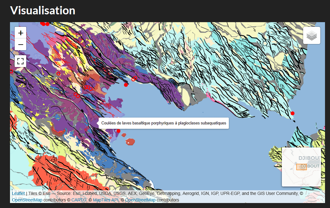 Géoréférencement et digitalisation de la carte géologique du rift d’Asal